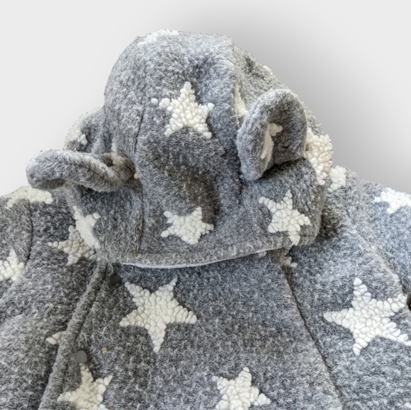 3-6 Months First Wish Gender Neutral Grey with White Stars Bunting Bag/Snowsuit - Picture 4 of 7